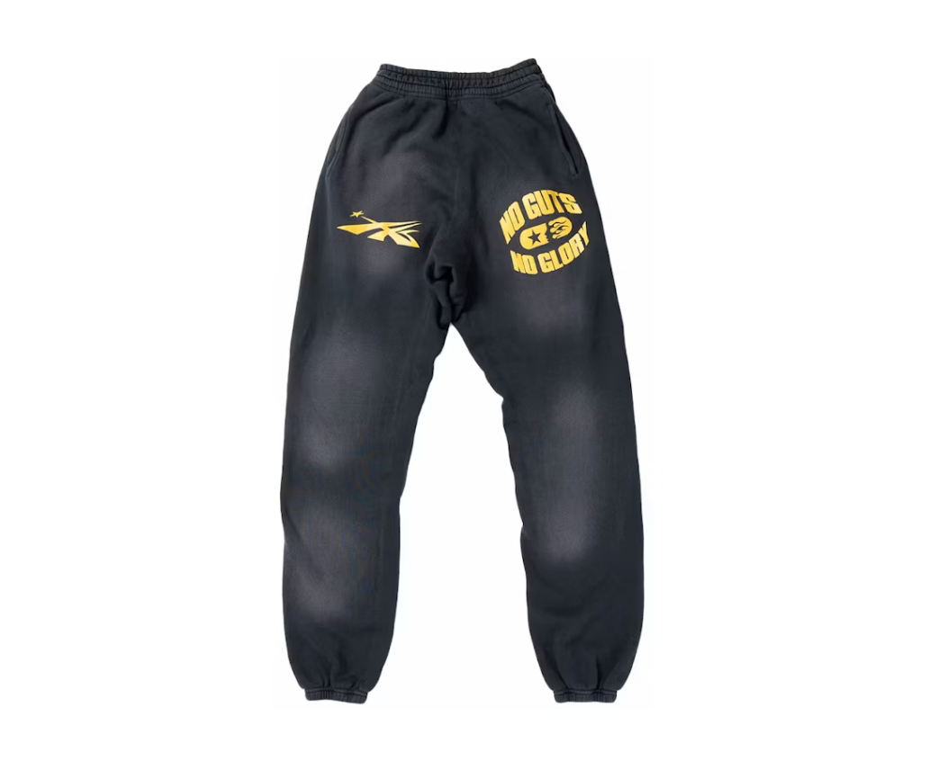Hellstar No Guts No Glory Closed Elastic Bottom Sweatpants Midnight Dye Black